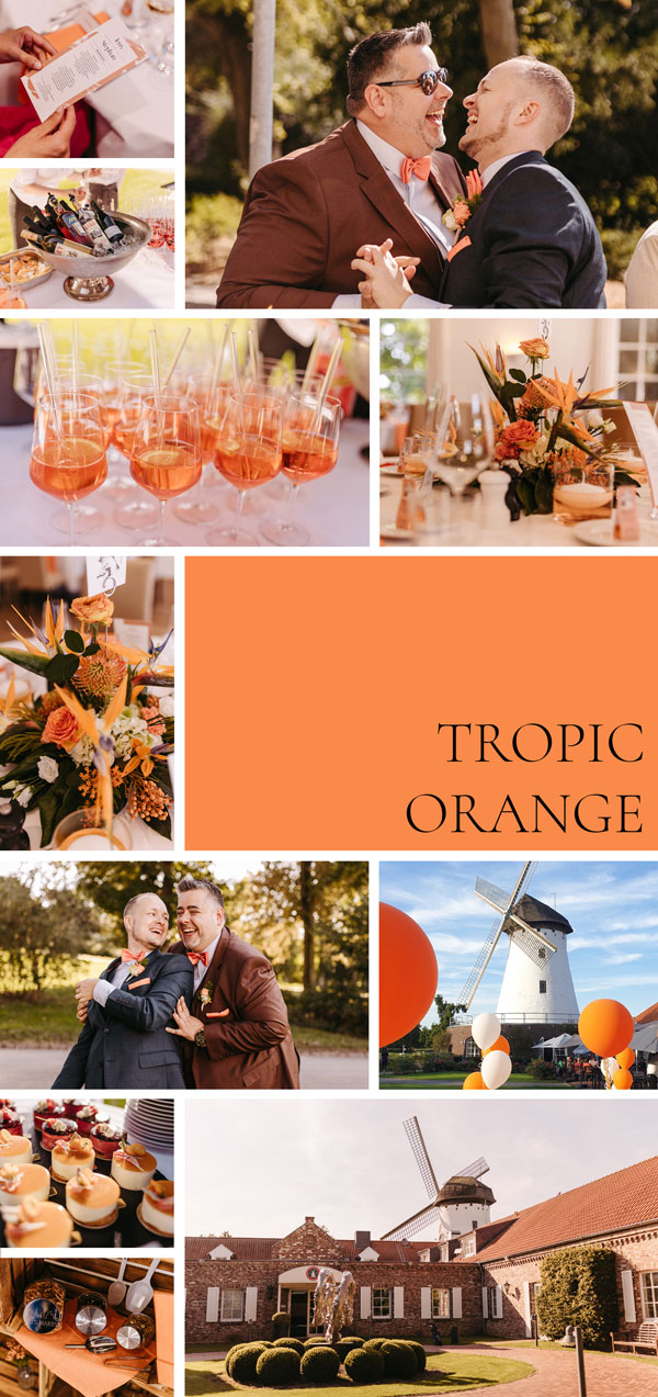 Hochzeitskonzept Tropic Orange von Let's Marry Hochzeitsplanung Düsseldorf
